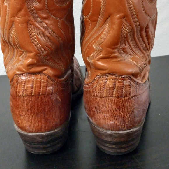 Justin 9.5D Mens Lizard Classic Western Boots Tan Style 8306 - Picture 6 of 15